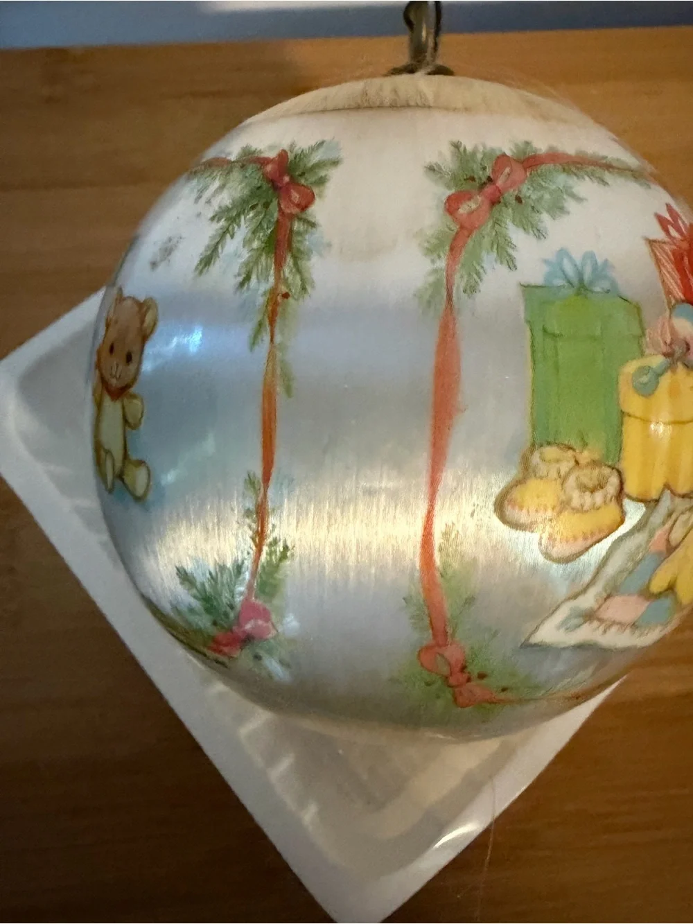 Baby's First Christmas 1978 Ornament. Hallmark Satin Bulb Holiday Ball. Vintage